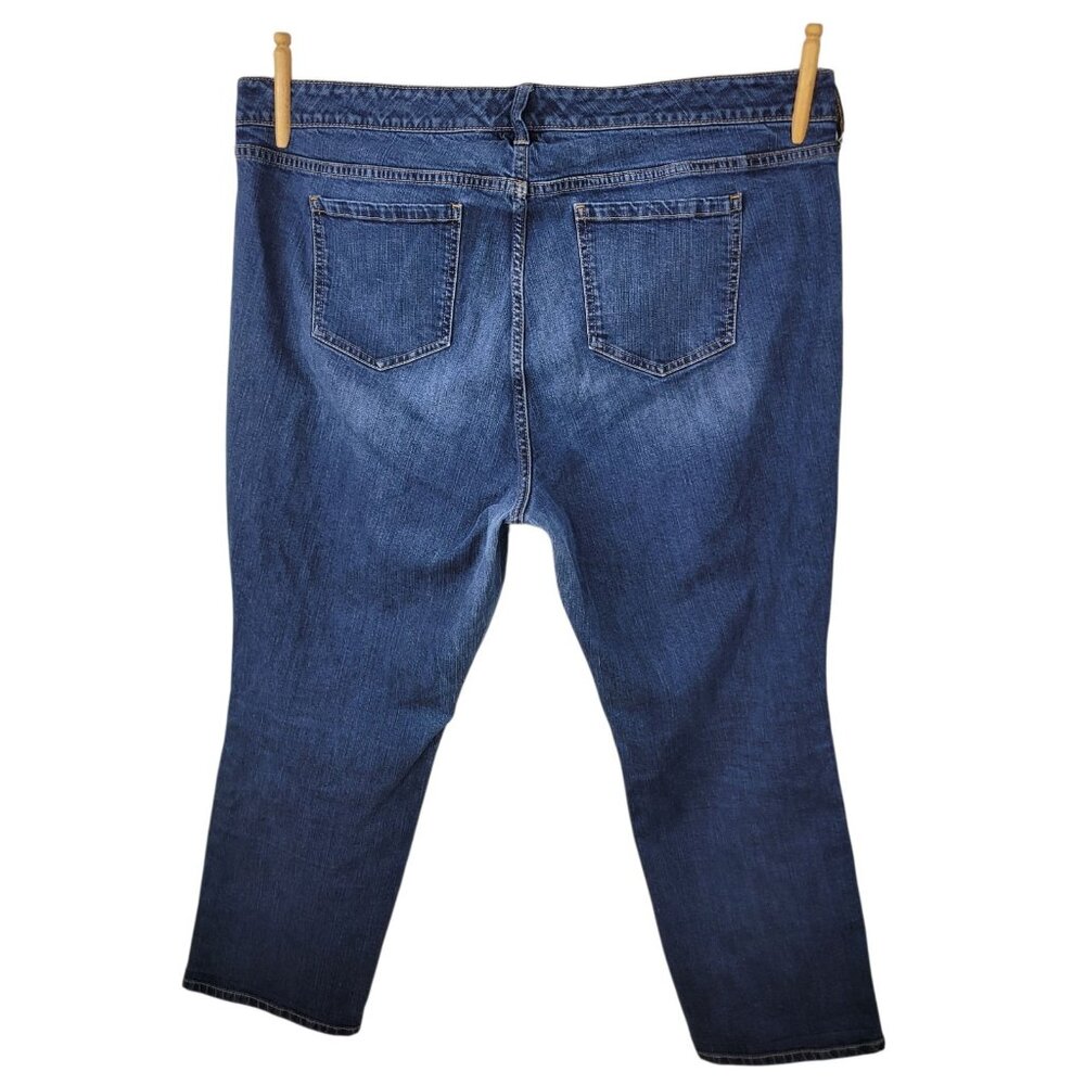 Torrid Jeans Plus 24 Medium Wash Blue Denim High Rise Stretch Straight Leg - Picture 3 of 5